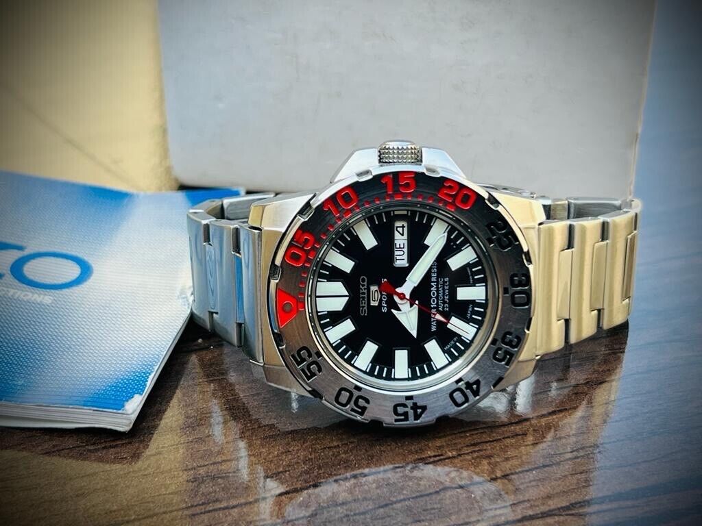 Seiko 5 Sports 100m 4R36-03D0 Monster Automatic Mens Watch, Box&Papers 42mm