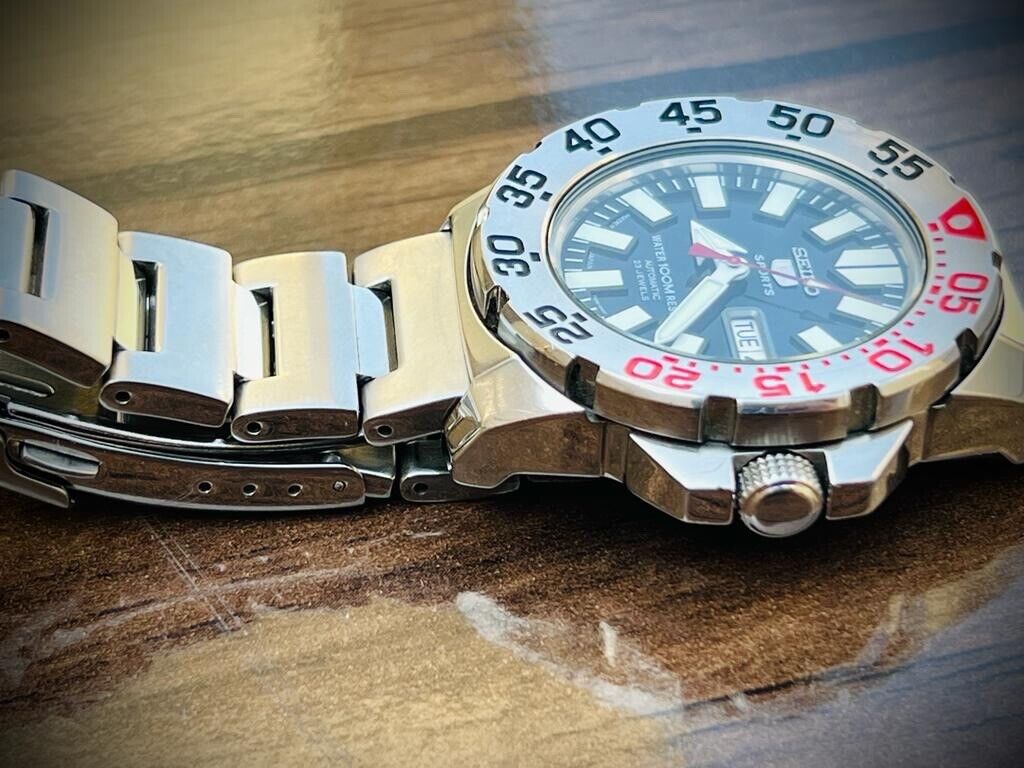Seiko 5 Sports 100m 4R36-03D0 Monster Automatic Mens Watch, Box&Papers 42mm