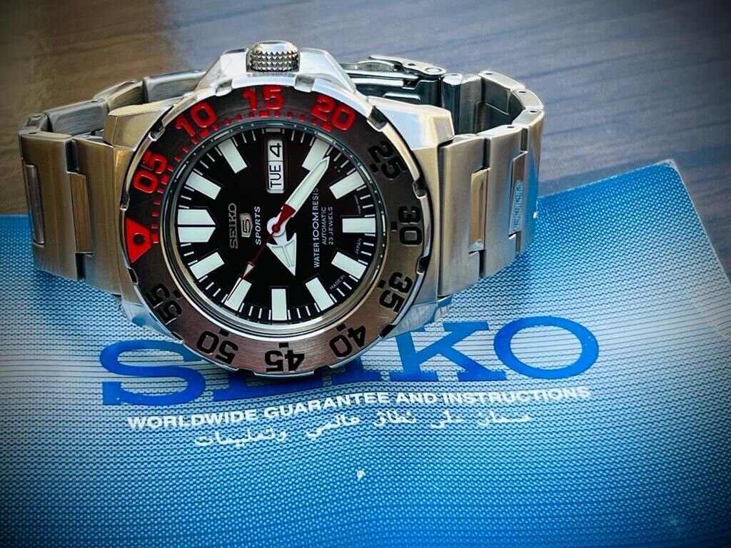 Seiko 5 Sports 100m 4R36-03D0 Monster Automatic Mens Watch, Box&Papers 42mm