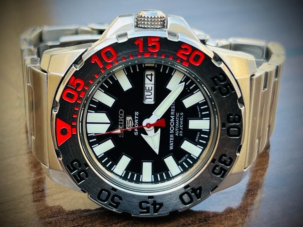 Seiko 5 Sports 100m 4R36-03D0 Monster Automatic Mens Watch, Box&Papers 42mm