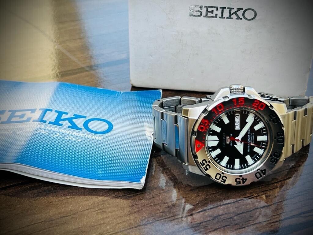 Seiko 5 Sports 100m 4R36-03D0 Monster Automatic Mens Watch, Box&Papers 42mm