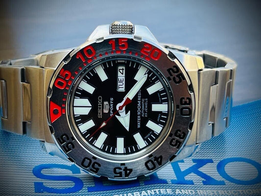 Seiko 5 Sports 100m 4R36-03D0 Monster Automatic Mens Watch, Box&Papers 42mm