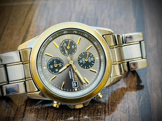 Seiko Chronograph 100m Quartz Mens Watch Japan Made 7T92-0cw0, Beautiful - Grab A Watch Co