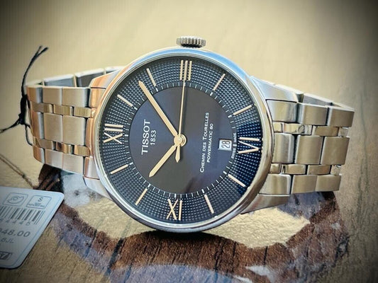 Tissot 1853 Chemin Des Tourelles Powermatic 80 Blue 43mm Automatic Mens Watch - Grab A Watch Co
