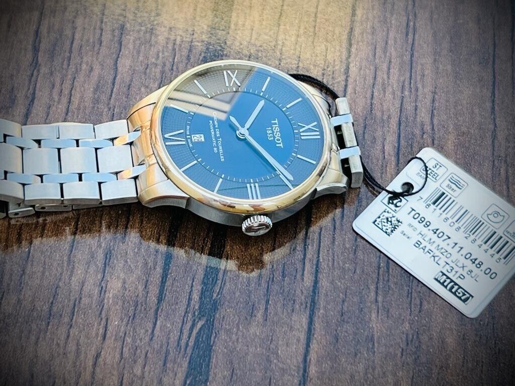 Tissot 1853 Chemin Des Tourelles Powermatic 80 Blue 43mm Automatic Mens Watch - Grab A Watch Co