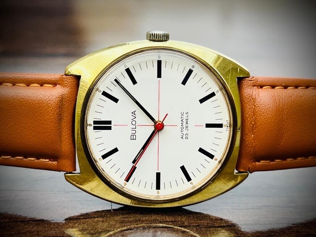 Vintage Bulova Automatic 36mm 23 Jewels 40 Microns Gold Plated 775-1 Swiss made