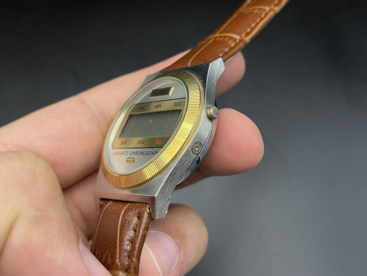 Vintage Bulova Digital Chronograph Quartz 36mm Gents Watch, Swiss Made - Grab A Watch Co