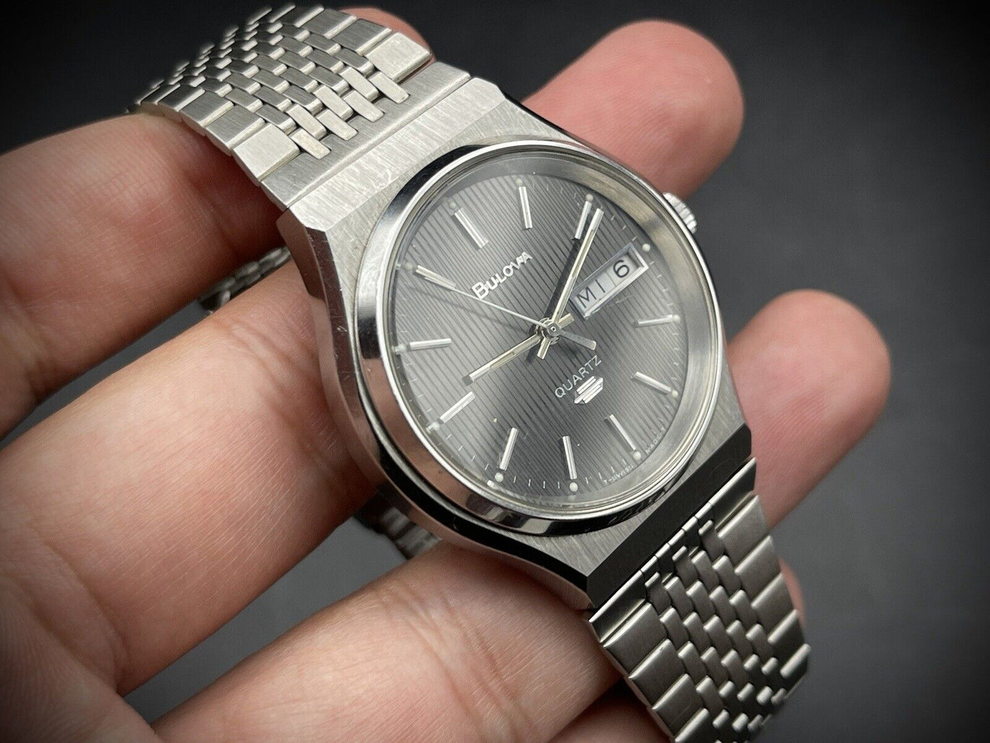 Vintage Bulova Quartz Gents Watch, Gift Watch, Genuine, Swiss Made