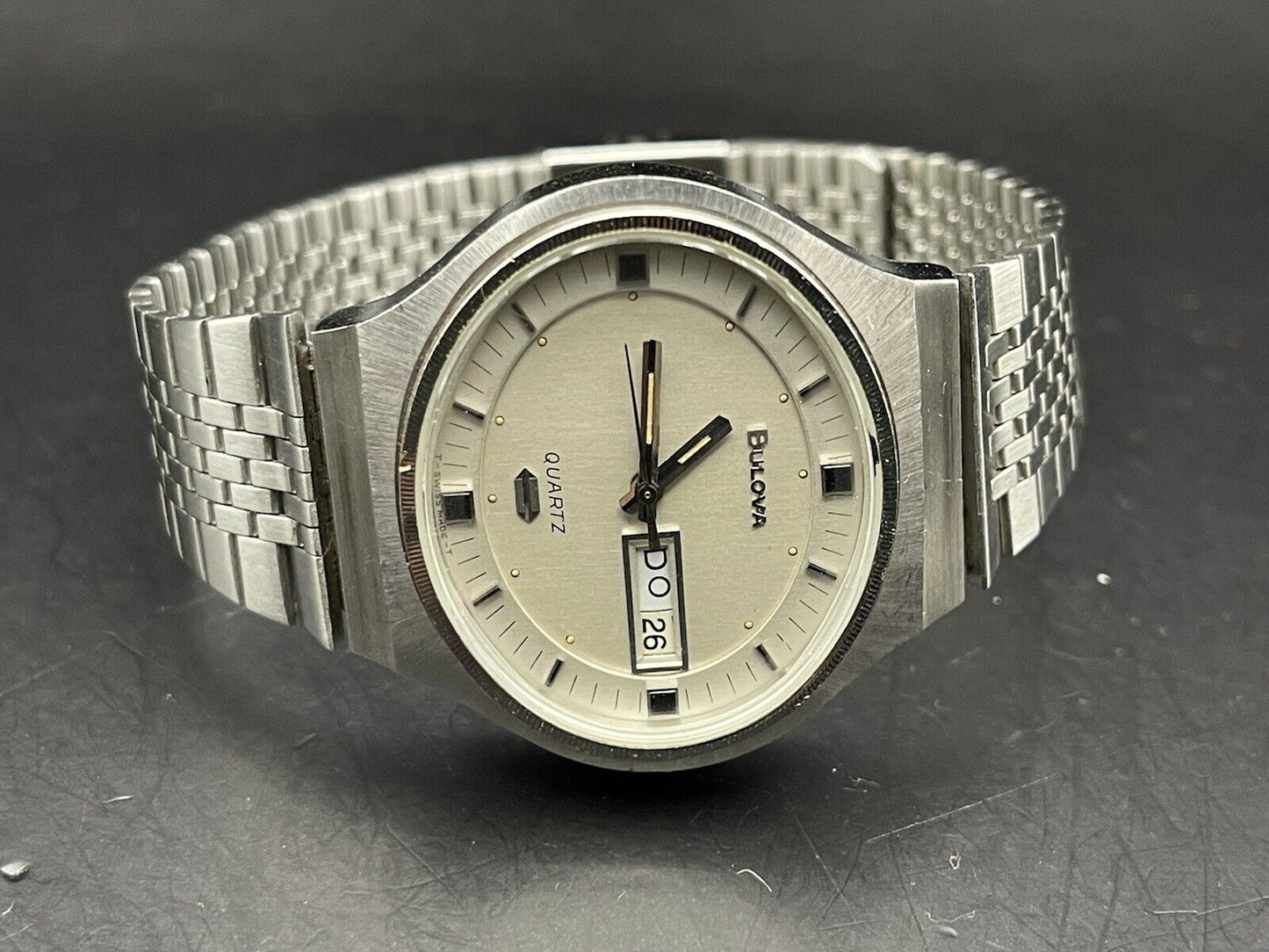 Vintage Bulova Quartz Gents Watch, Gift Watch, Genuine, Swiss Made