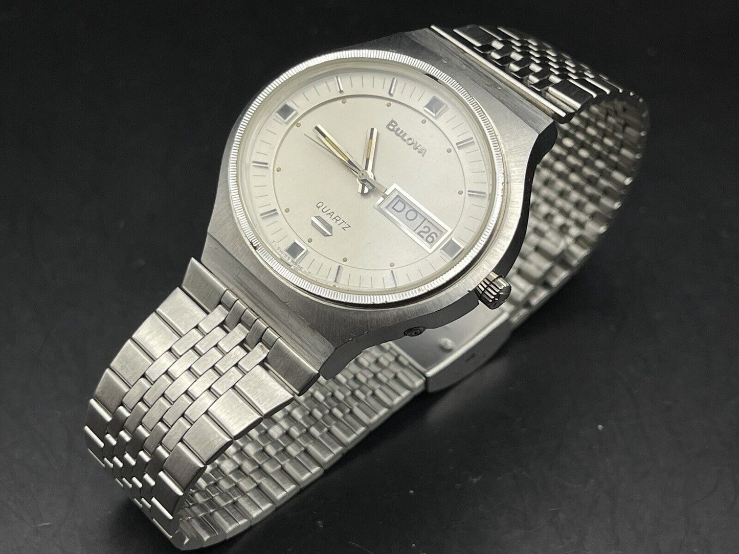 Vintage Bulova Quartz Gents Watch, Gift Watch, Genuine, Swiss Made