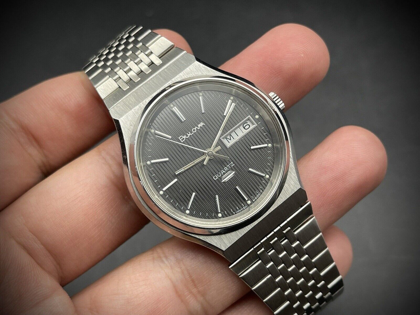 Vintage Bulova Quartz Gents Watch, Gift Watch, Genuine, Swiss Made