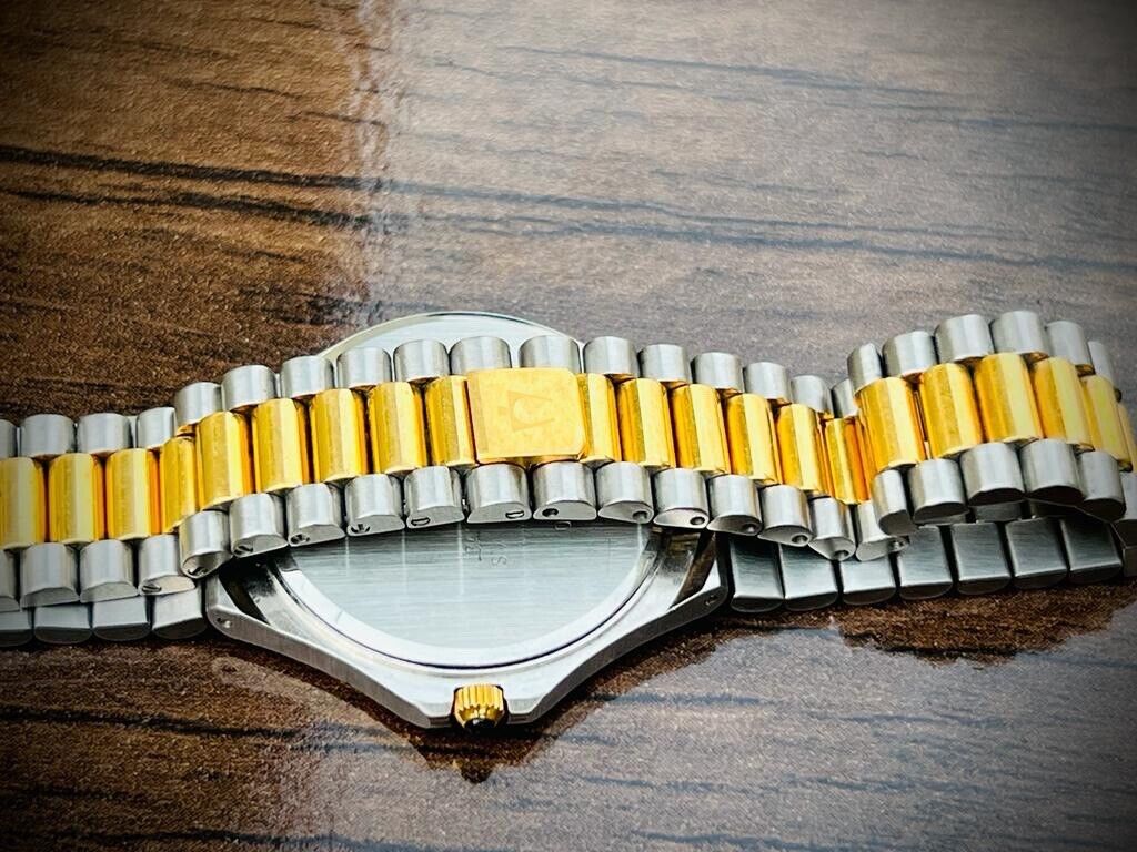 Vintage Bulova White Diamond Dial Slim 35mm 2/Tone Quartz Mens Watch, 054716 - Grab A Watch Co