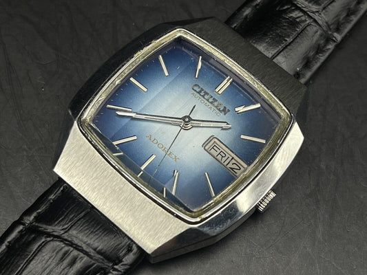 Vintage Citizen Adroex Sapphire Blue Dial Automatic Gents Watch, Japan made