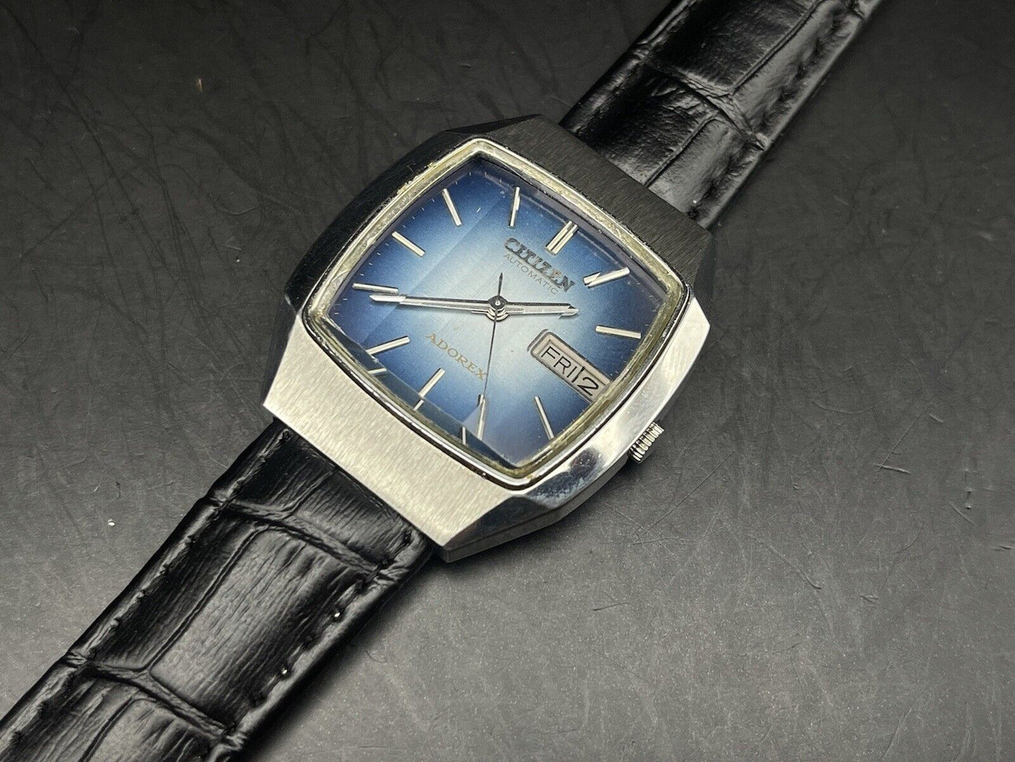 Vintage Citizen Adroex Sapphire Blue Dial Automatic Gents Watch, Japan made