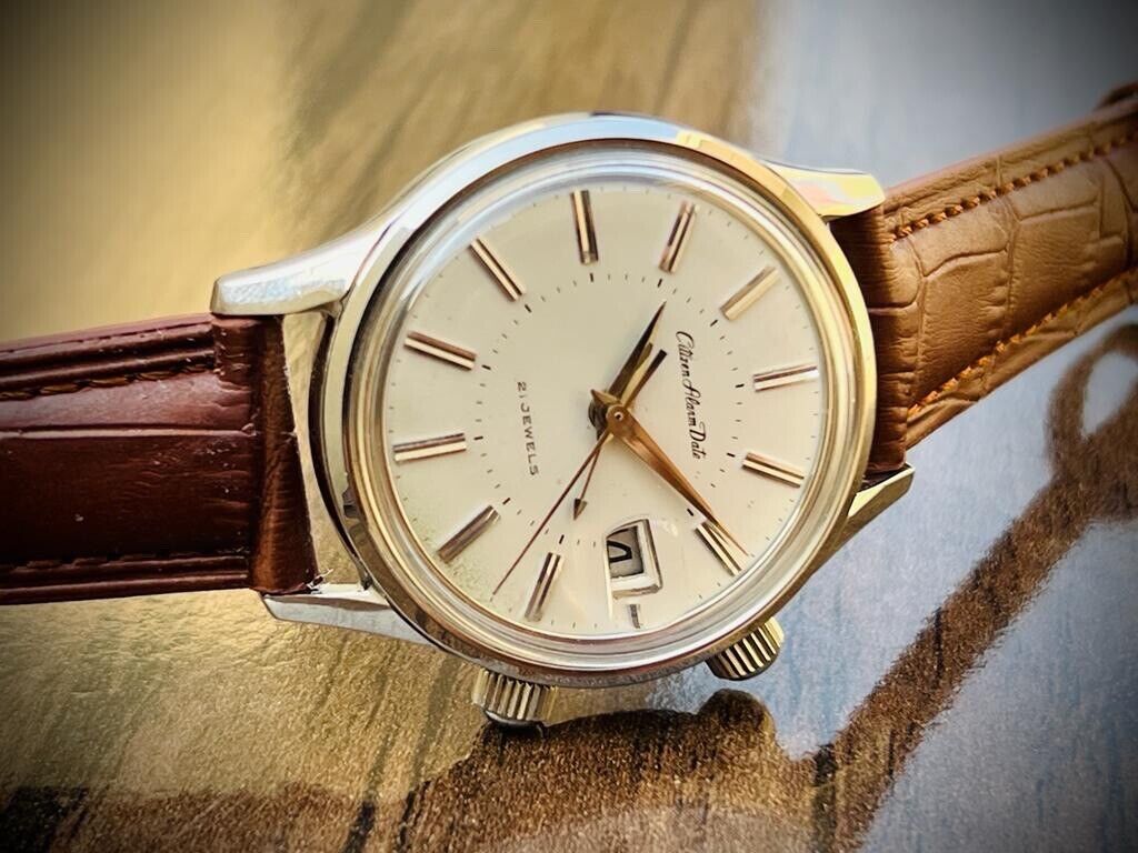 Vintage Citizen Alarm Date Retro Manual Wind 38mm Mens Watch, Perfect 50200255 - Grab A Watch Co