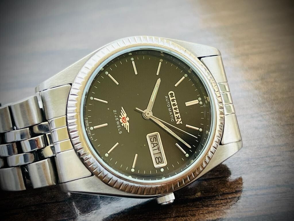 Vintage Citizen Black Dial Jubilee 35mm Automatic Gents Watch, Japan - Grab A Watch Co