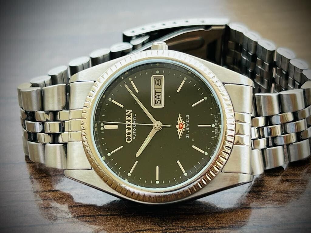 Vintage Citizen Black Dial Jubilee 35mm Automatic Gents Watch, Japan - Grab A Watch Co
