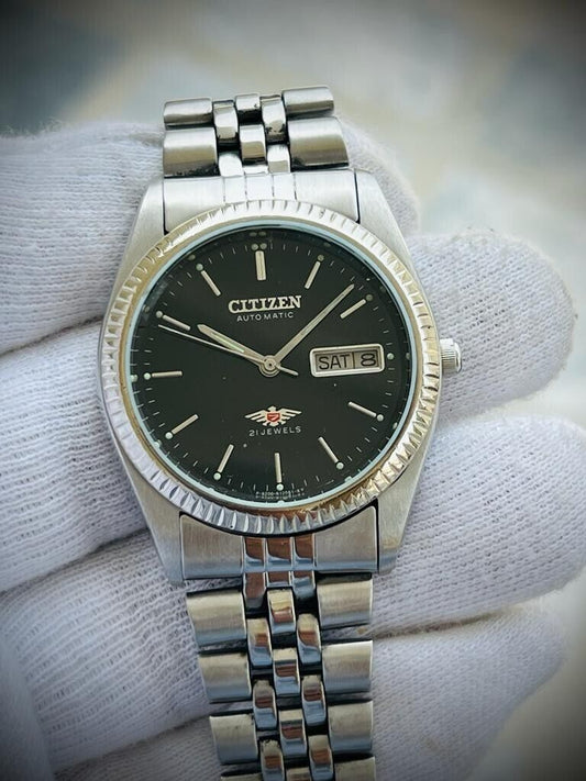 Vintage Citizen Black Dial Jubilee 35mm Automatic Gents Watch, Japan - Grab A Watch Co