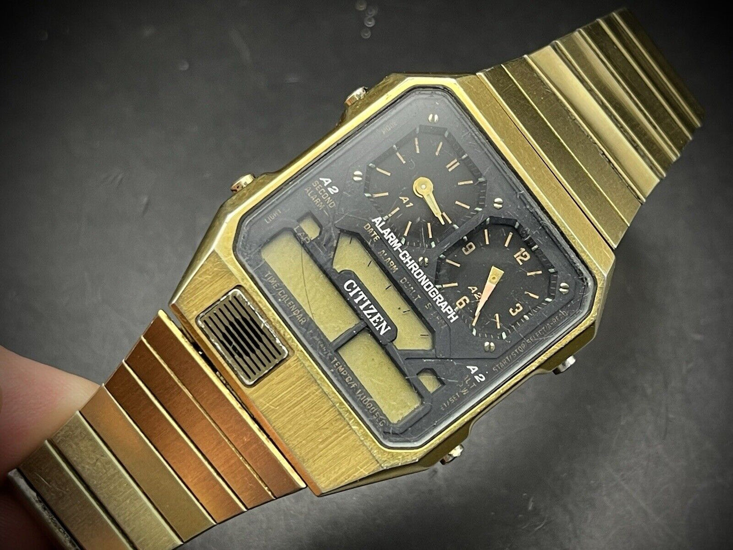 Vintage Citizen Digital Chronograpgh Alarm Gents Watch, Japan made - Grab A Watch Co