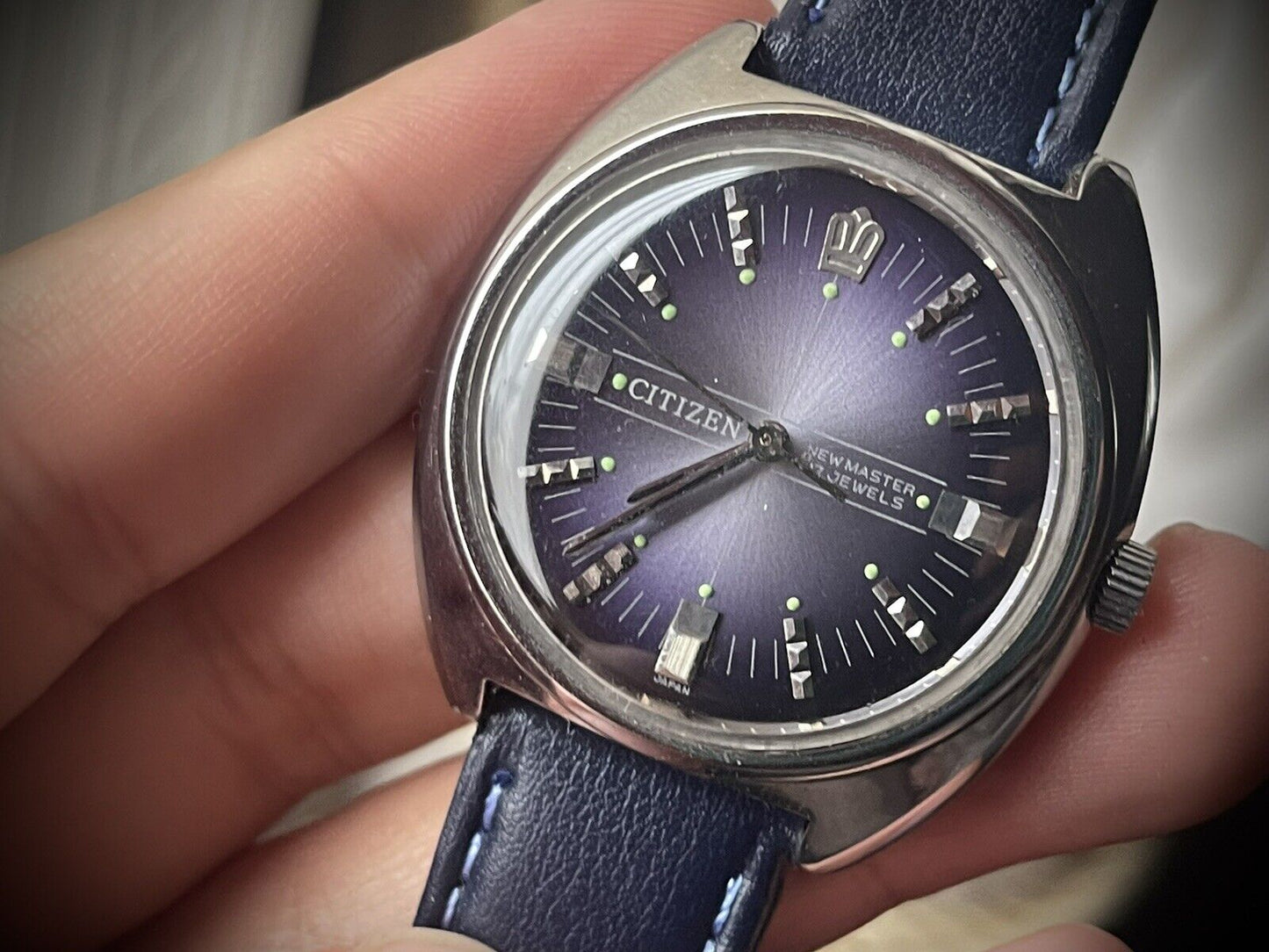 Vintage Citizen New Master Purple Dial Manual Wind 38mm Gents Watch, Japan made