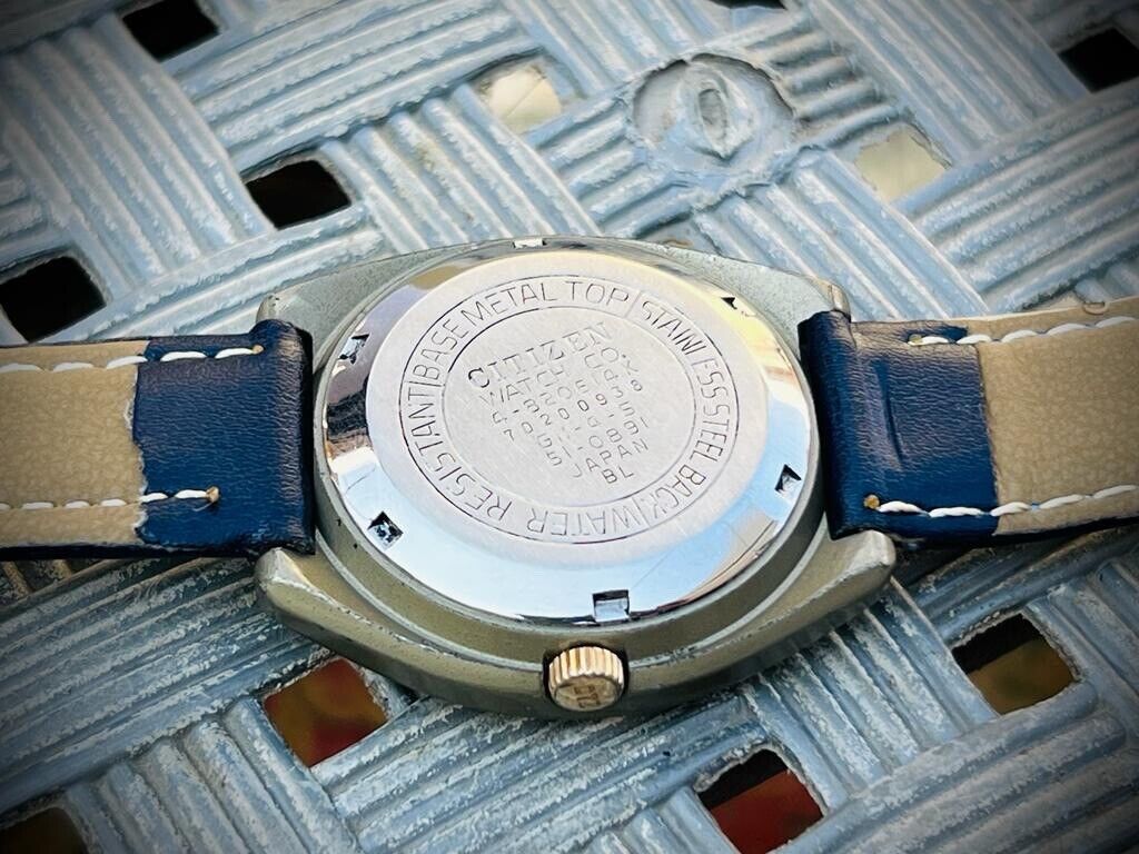 Vintage Citizen NOS Blue Dial Automatic 21 Jewels 39mm 51-0891, Japan, Perfect