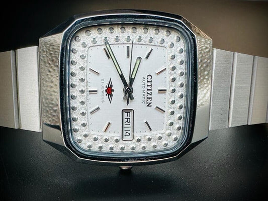 Vintage Citizen NOS White Dial Automatic 21 Jewels 36mm 71-2558, Japan Made - Grab A Watch Co