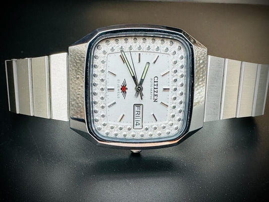 Vintage Citizen NOS White Dial Automatic 21 Jewels 36mm 71-2558, Japan Made - Grab A Watch Co