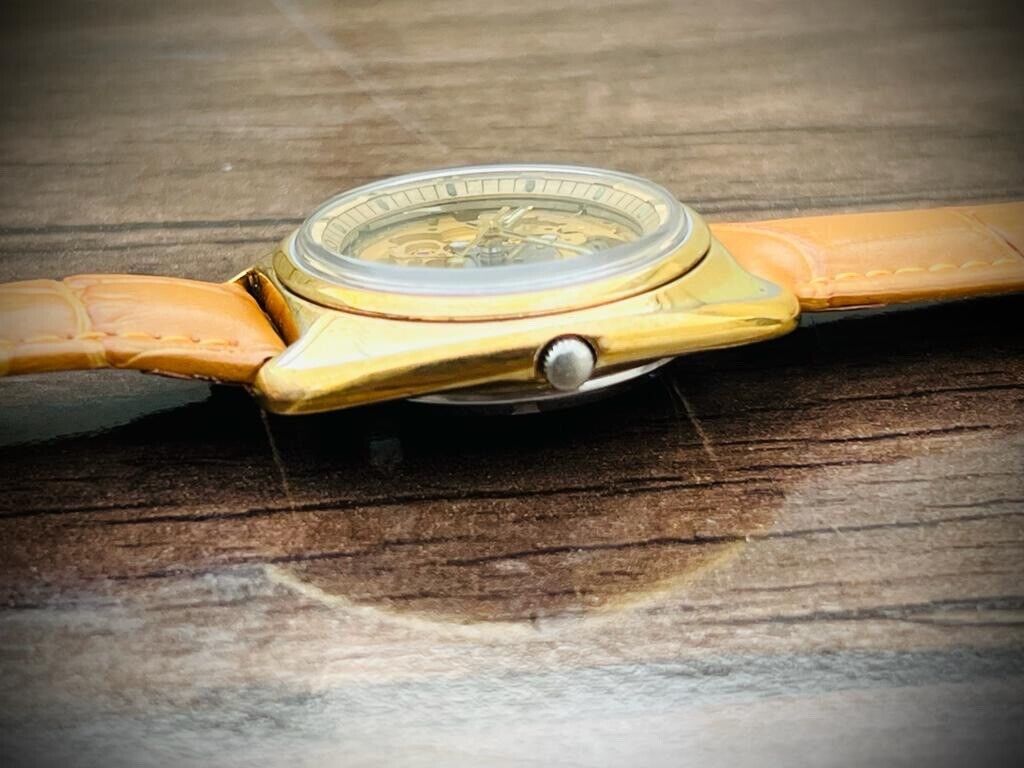 Vintage Citizen Skeleton Goldplated Automatic 21 Jewels 8060A Gents Watch, 36mm - Grab A Watch Co