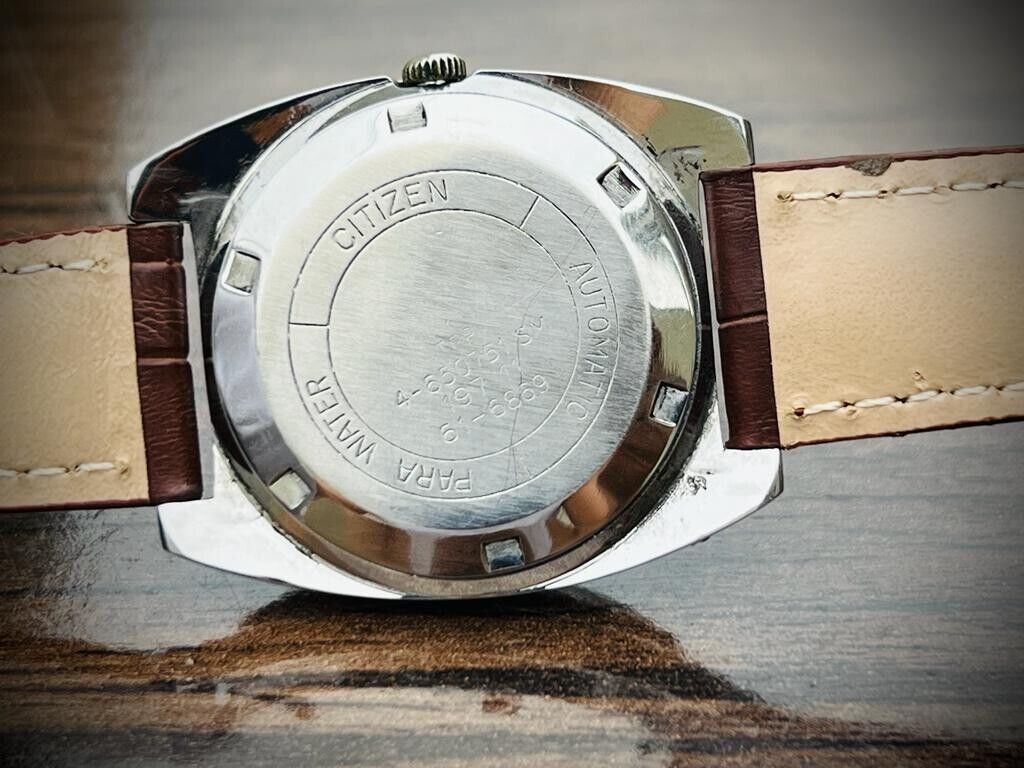 Vintage Citizen Stunning Dial Automatic Diamond Cut Glass Mens Watch, Perfect - Grab A Watch Co