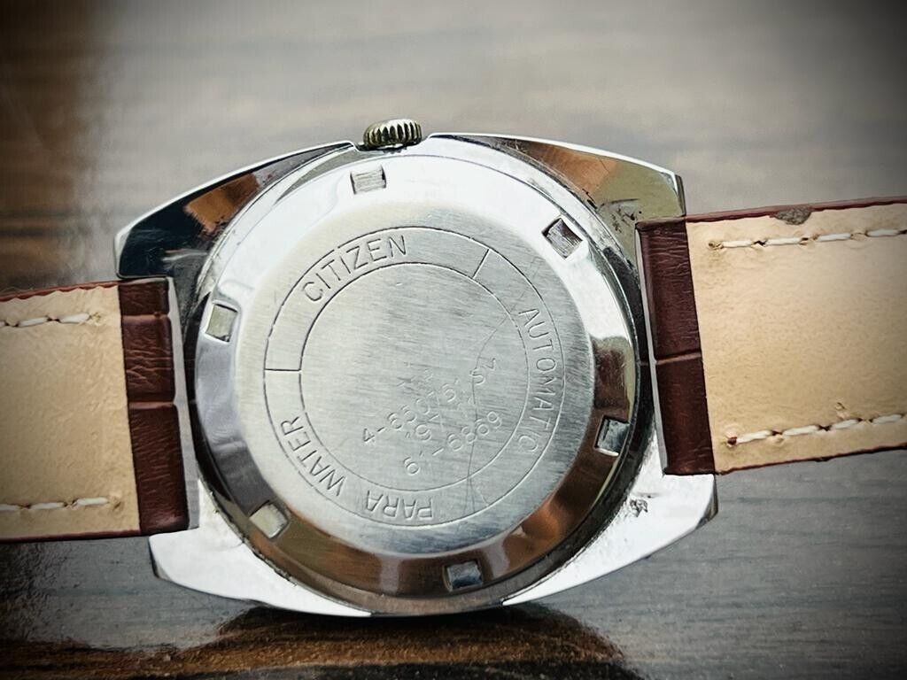 Vintage Citizen Stunning Dial Automatic Diamond Cut Glass Mens Watch, Perfect - Grab A Watch Co