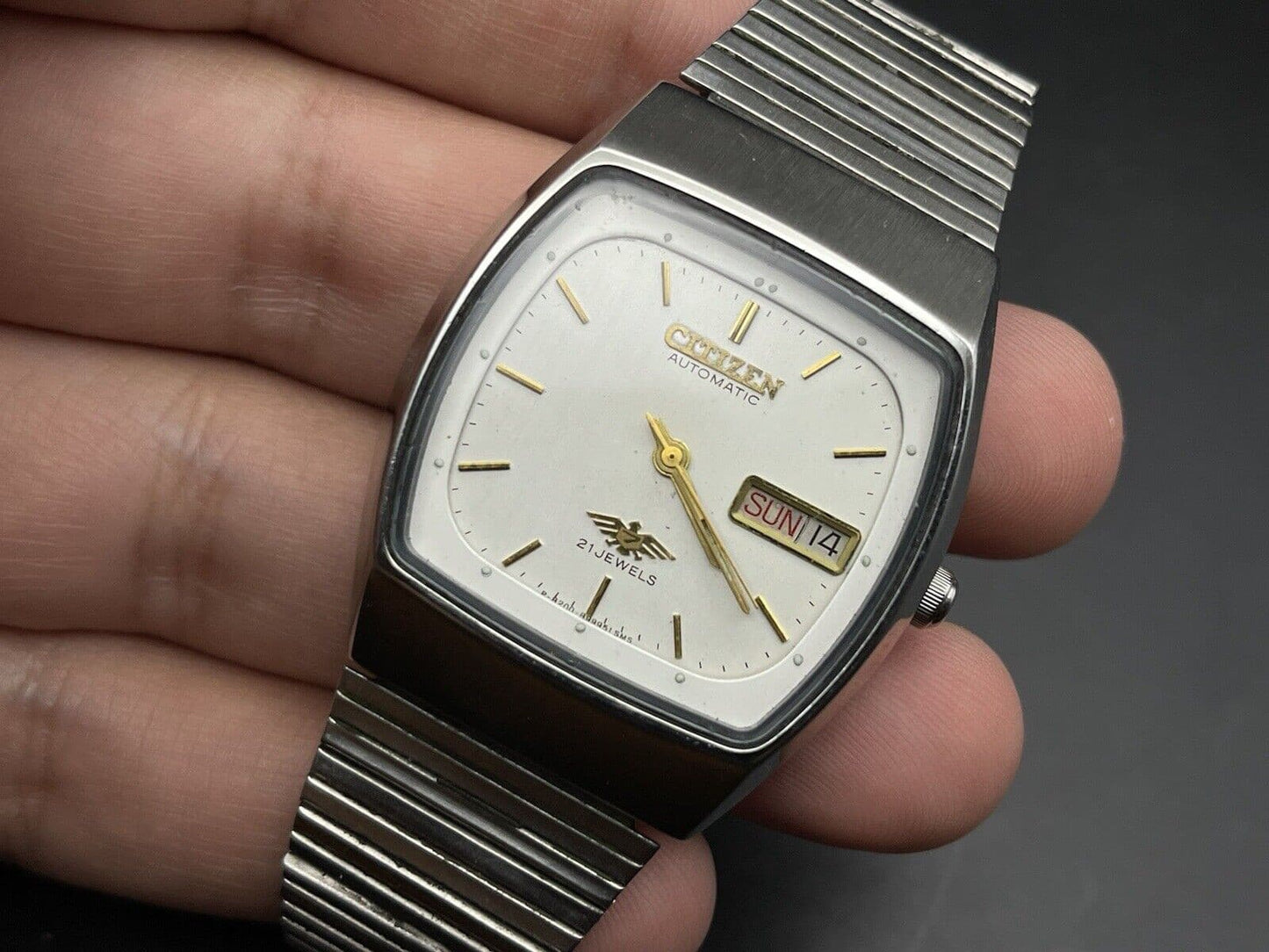 Vintage Citizen White Dial 35mm Automatic Gents Watch, Japan - Grab A Watch Co