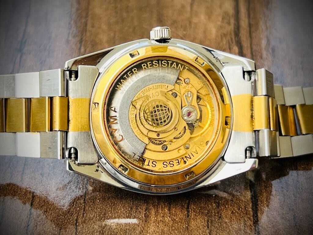 Vintage Cyma Cymaflex Ruby & Diamond Dial President Automatic Mens Watch, 36mm - Grab A Watch Co