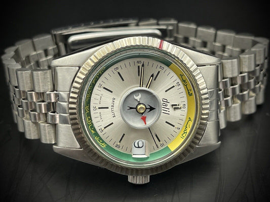 Vintage Dalil Muslim Satellite 1970’s NOS Mens Watch, ETA 2824, Swiss Made 35mm - Grab A Watch Co