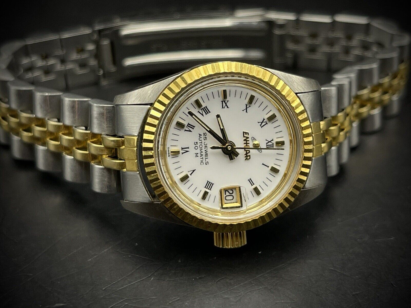 Vintage Enicar 50m Datejust Jubilee 26mm Rare Automatic Ladies Watch, 25J, Swiss - Grab A Watch Co