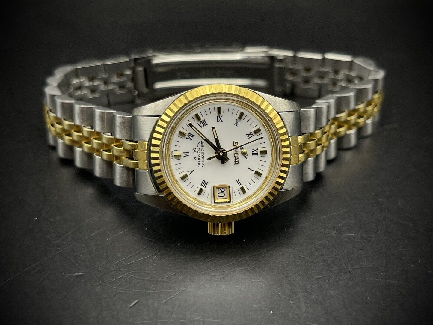 Vintage Enicar 50m Datejust Jubilee 26mm Rare Automatic Ladies Watch, 25J, Swiss - Grab A Watch Co