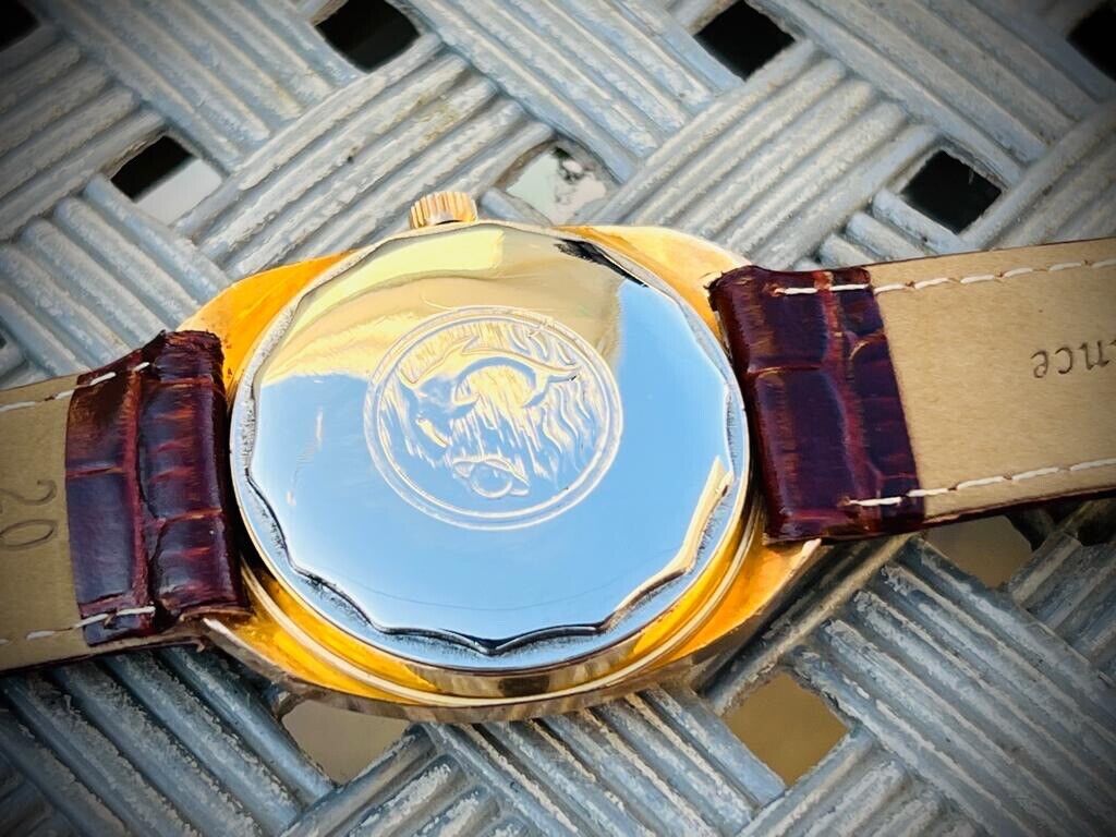 Vintage Enicar Automatic Day/Date Gold Dial Swiss Made NOS 36mm Gents Watch - Grab A Watch Co