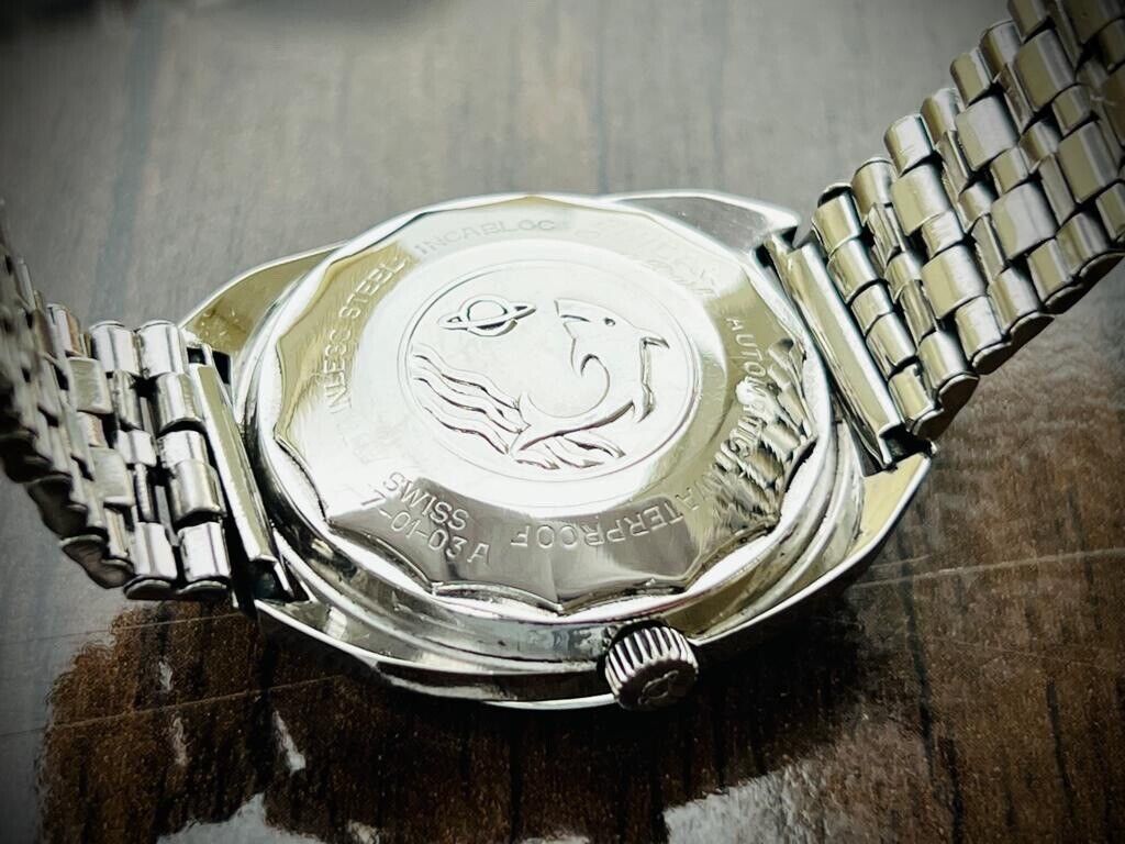 Vintage Enicar Automatic Day/Date Silver Dial Swiss Made NOS 35mm Gents Watch - Grab A Watch Co
