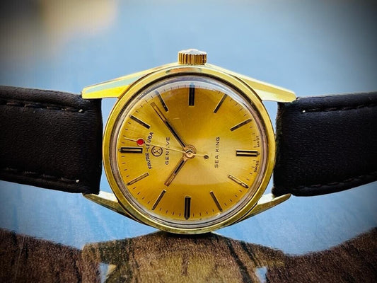 Vintage Favre Leuba Geneve Sea King 4500-51 Manual Wind Mens Watch 30mm - Grab A Watch Co