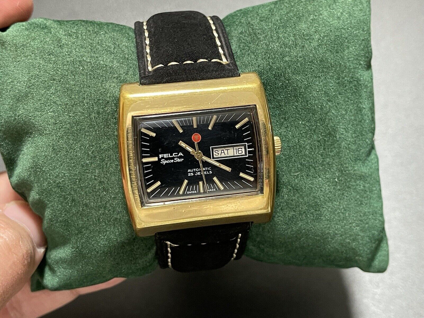 Vintage Felca Space Star 8541 Black Dial 37mm Aotomatic TV Shape Gents Watch - Grab A Watch Co