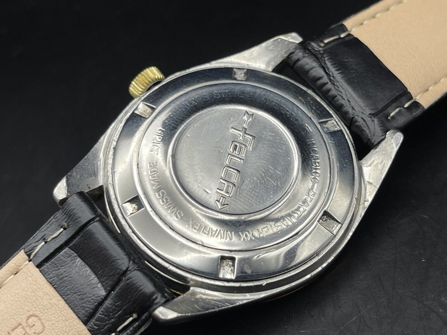 Vintage Felca Sportmaster X Black Dial, Automatic 37mm Mens Watch,Swiss - Grab A Watch Co