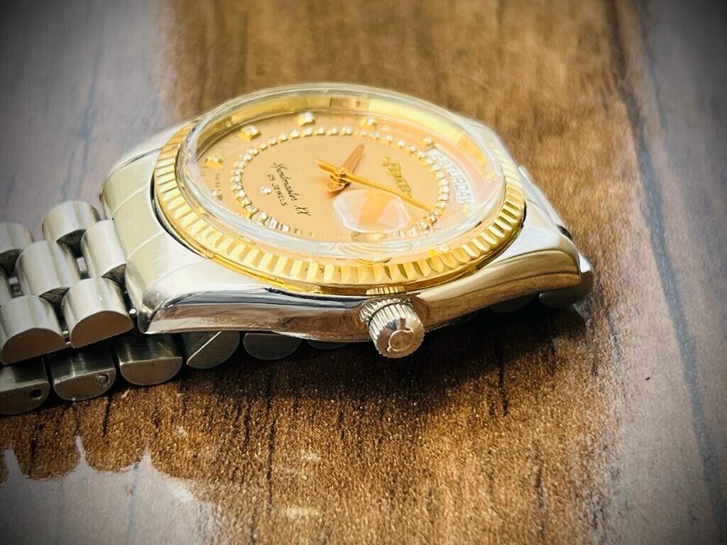 Vintage Felca Sportmaster XX President Diamond Dial Automatic 37mm Mens Watch - Grab A Watch Co