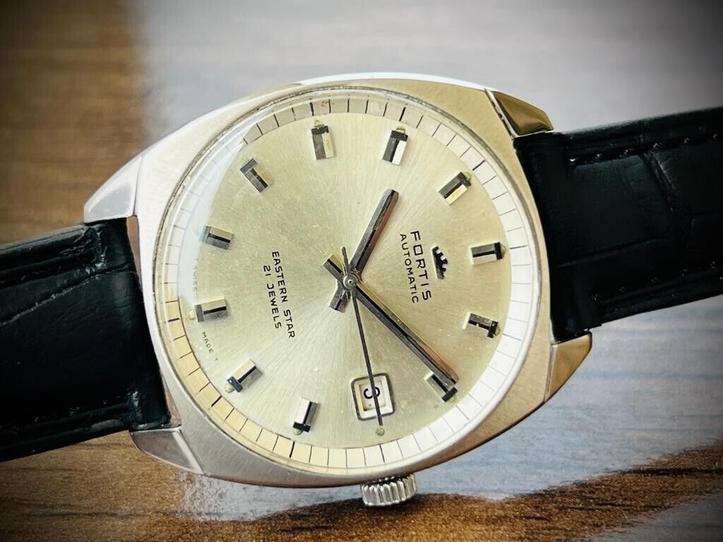 Vintage Fortis Eastern Star Silver Dial 35mm Automatic Men's Watch Swiss - Grab A Watch Co