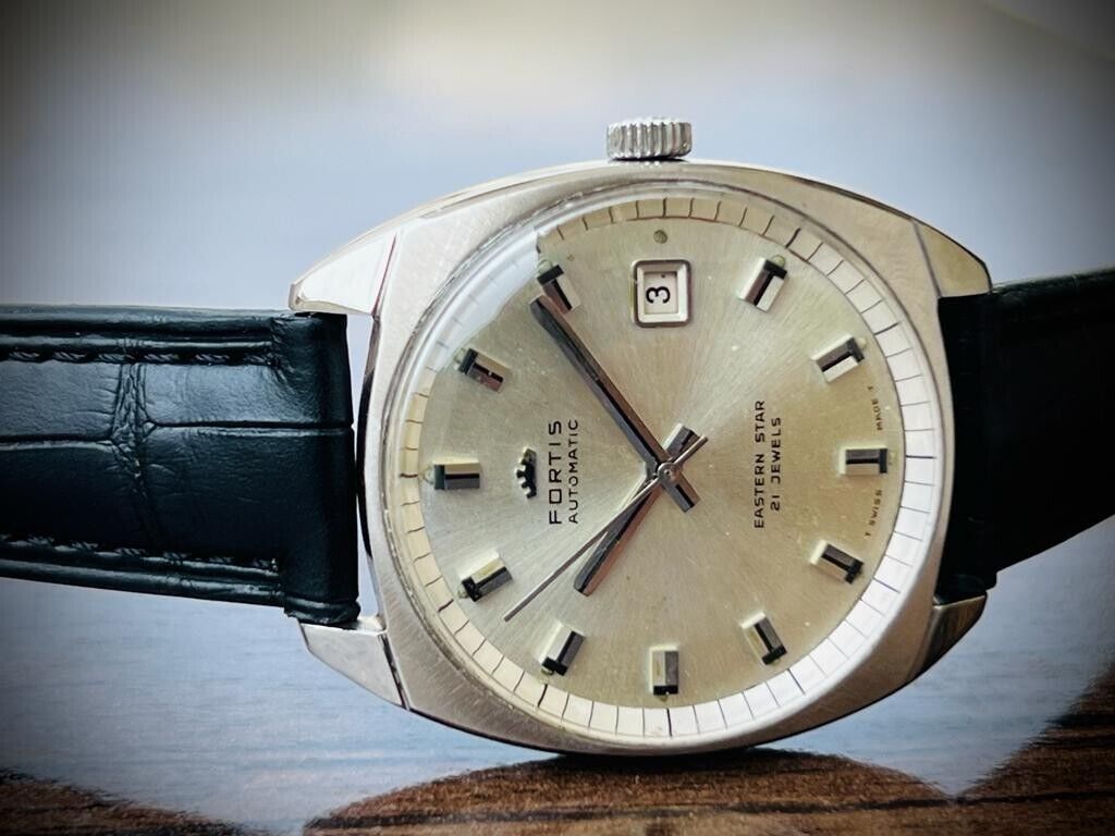 Vintage Fortis Eastern Star Silver Dial 35mm Automatic Men's Watch Swiss - Grab A Watch Co