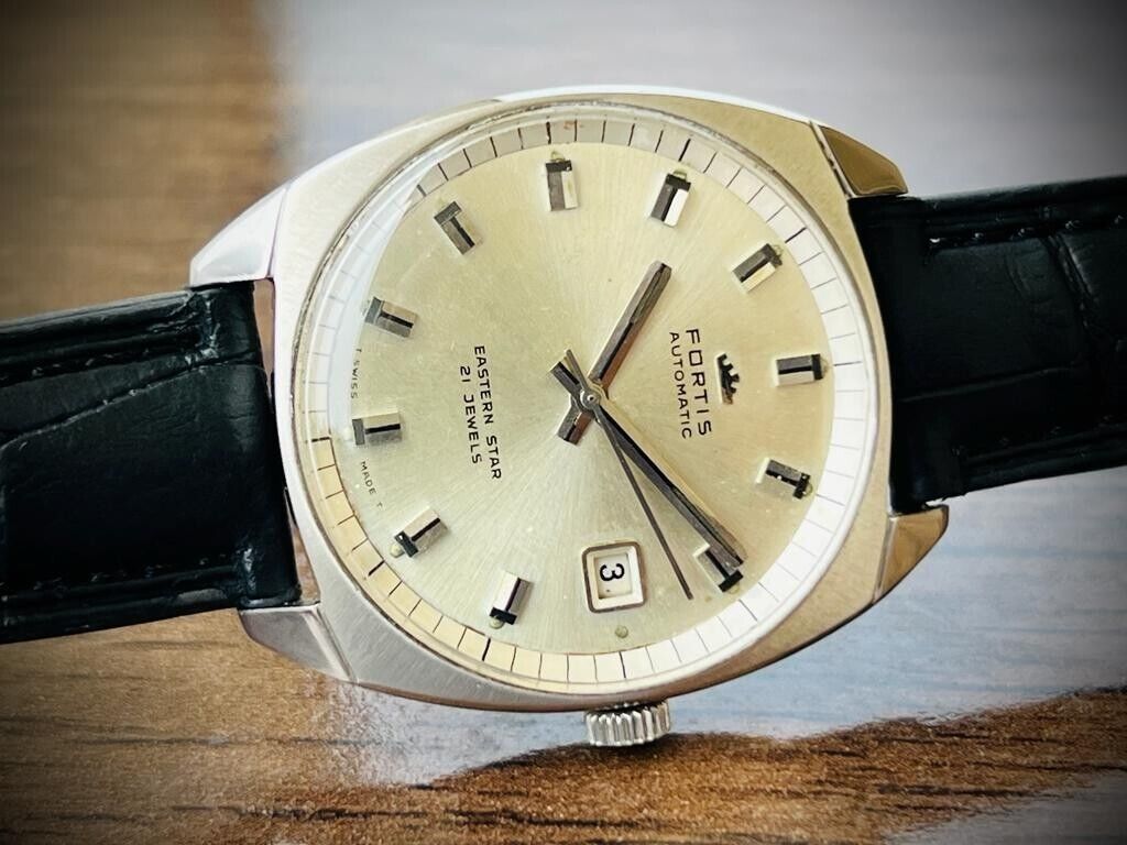 Vintage Fortis Eastern Star Silver Dial 35mm Automatic Men's Watch Swiss - Grab A Watch Co