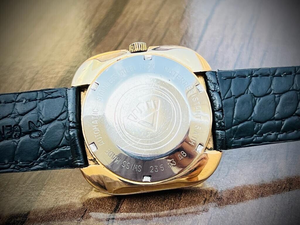Vintage Fortis Fair Line Hifi Matic Blue Patena Dial Automatic 37mm Mens Watch - Grab A Watch Co