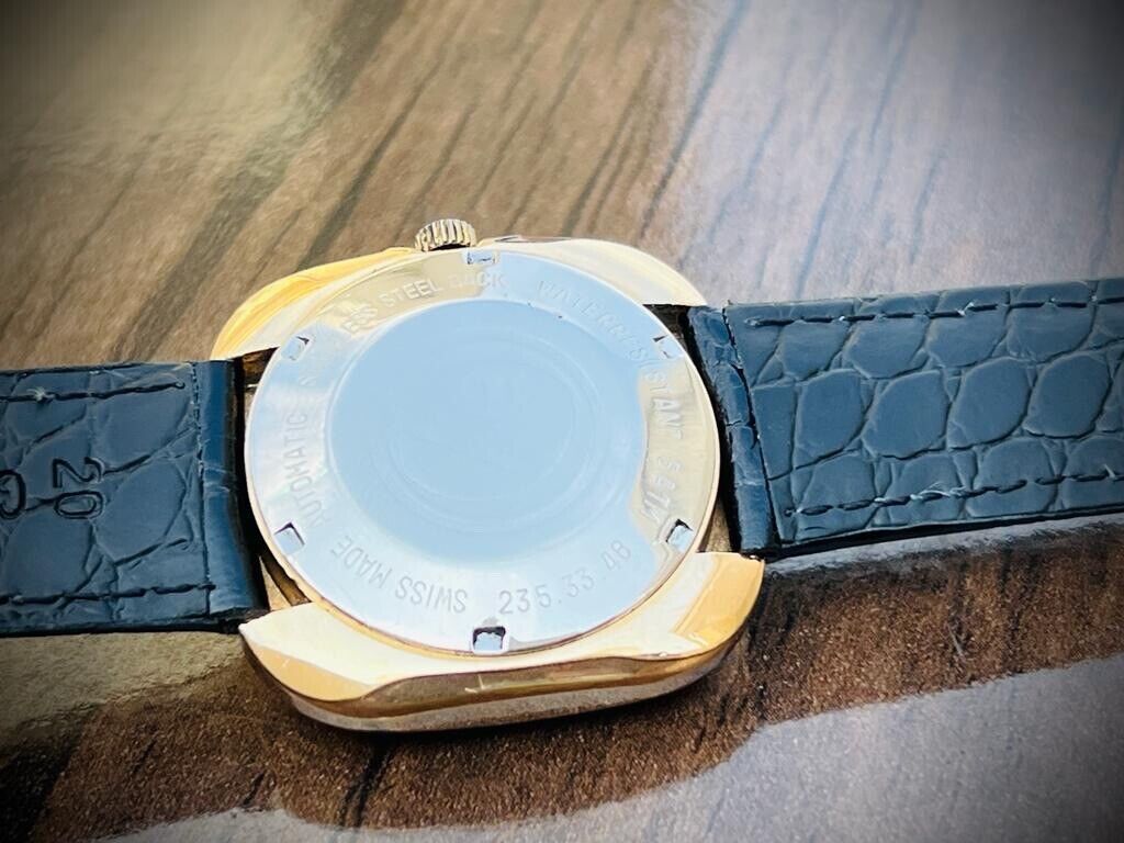 Vintage Fortis Fair Line Hifi Matic Blue Patena Dial Automatic 37mm Mens Watch - Grab A Watch Co
