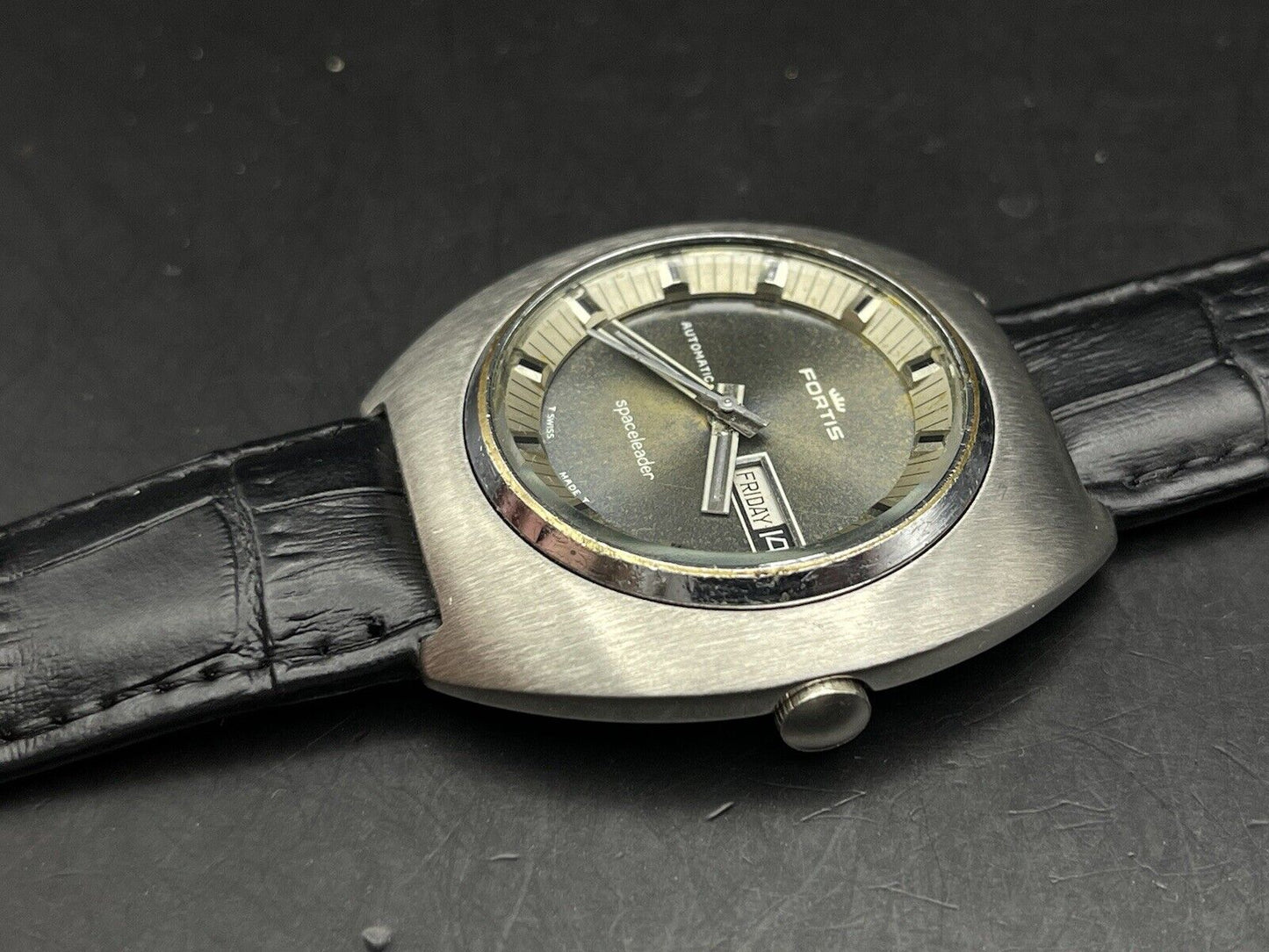 Vintage Fortis Spaceleader Complete, 40mm Automatic Gents Watch, Swiss - Grab A Watch Co