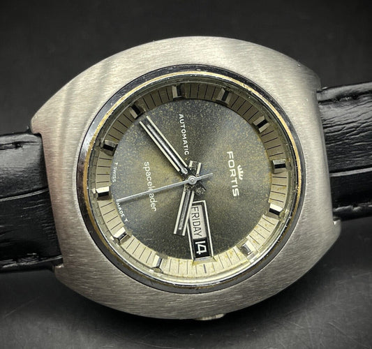 Vintage Fortis Spaceleader Complete, 40mm Automatic Gents Watch, Swiss - Grab A Watch Co