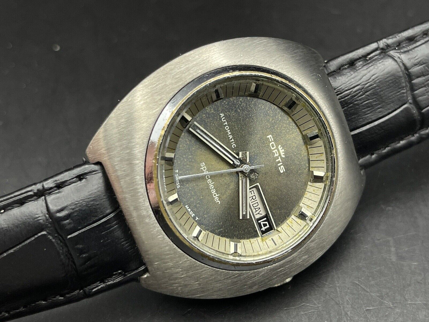 Vintage Fortis Spaceleader Complete, 40mm Automatic Gents Watch, Swiss - Grab A Watch Co