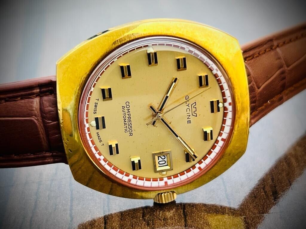 Vintage Glycine Compressor 1960’s Automatic Mens Watch 313.112 Swiss 38mm - Grab A Watch Co